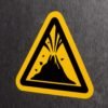 "Active Volcano Hazard" Safety Sign – ANSI/ISO W075