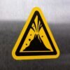 "Active Volcano Hazard" Safety Sign – ANSI/ISO W075