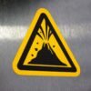 "Active Volcano Hazard" Safety Sign – ANSI/ISO W075