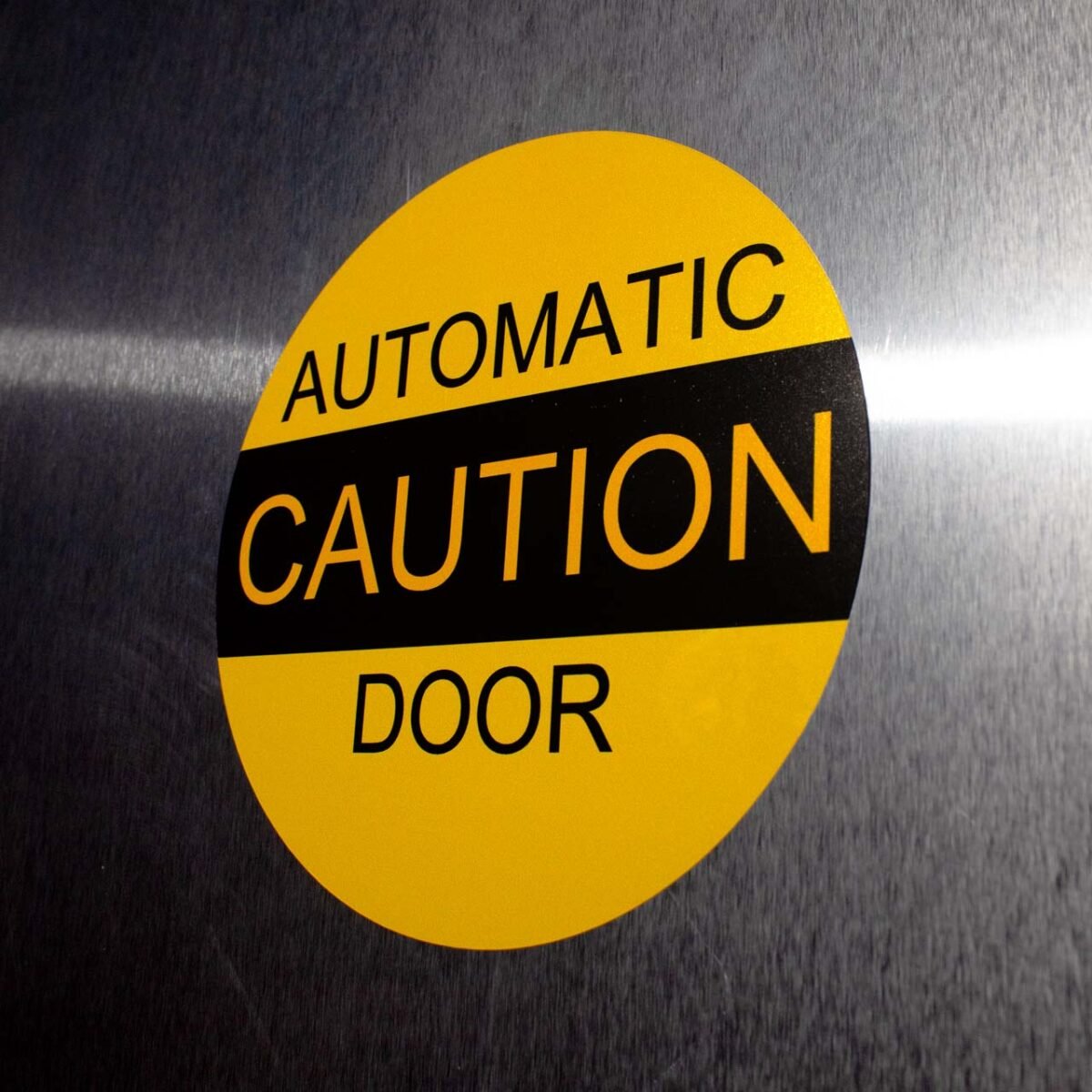"CAUTION AUTOMATIC DOOR" Sign – ANSI A156.10 (6" - 10")