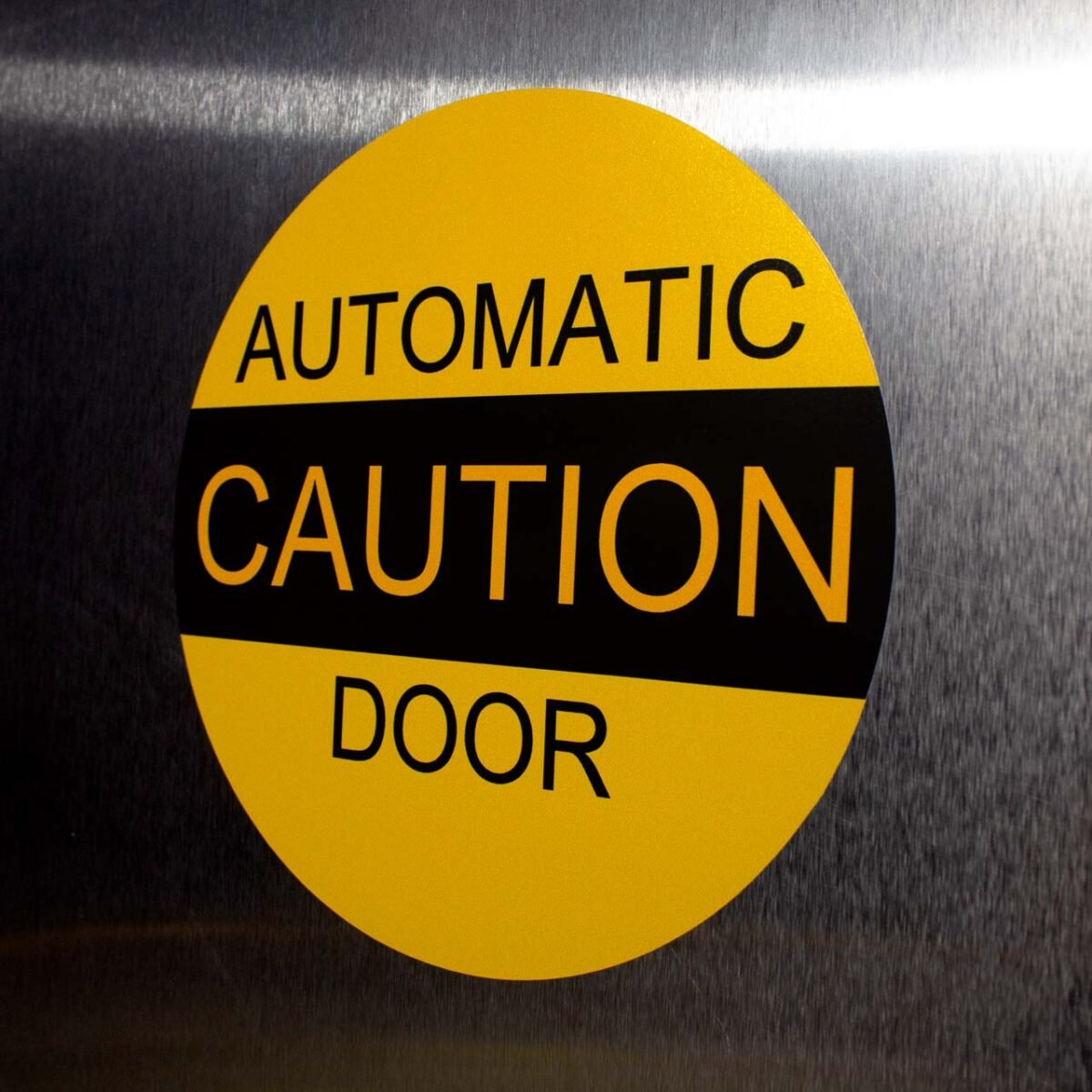 "CAUTION AUTOMATIC DOOR" Sign – ANSI A156.10 (6" - 10")
