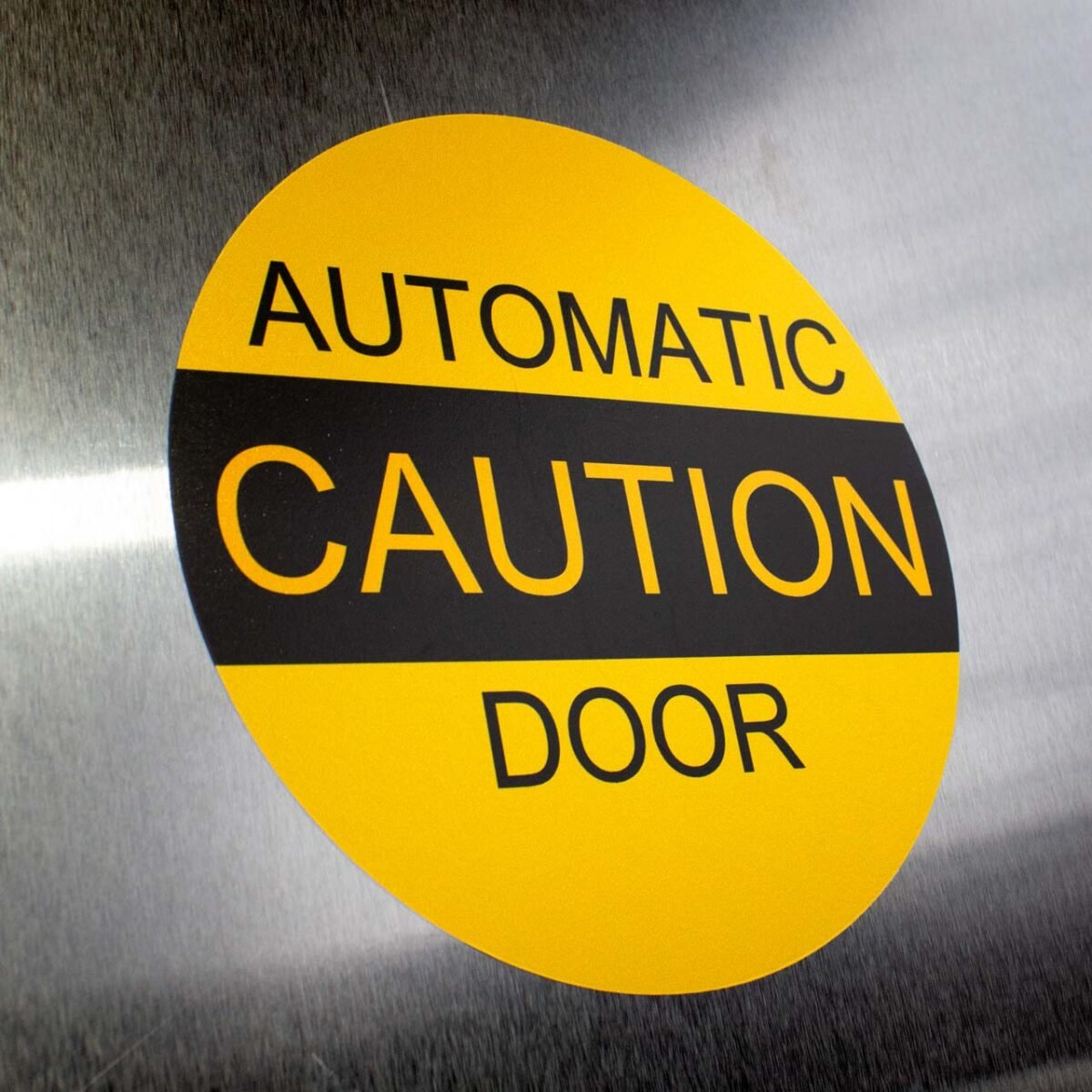 "CAUTION AUTOMATIC DOOR" Sign – ANSI A156.10 (6" - 10")