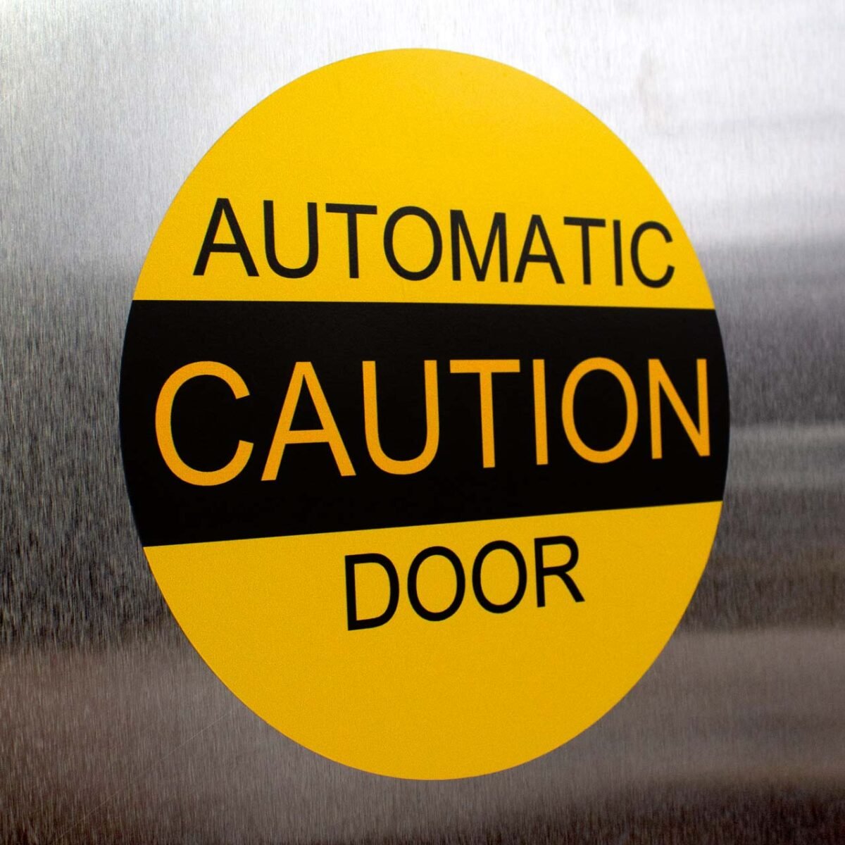 "CAUTION AUTOMATIC DOOR" Sign – ANSI A156.10 (6" - 10")