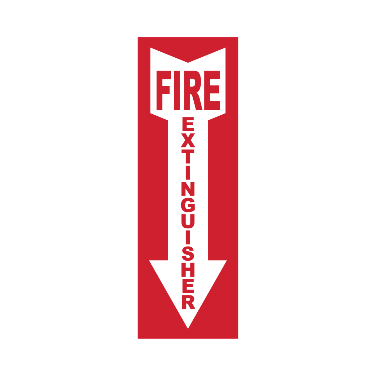 "Fire Extinguisher" Directional Arrow Down Sign – ANSI/OSHA Compliant