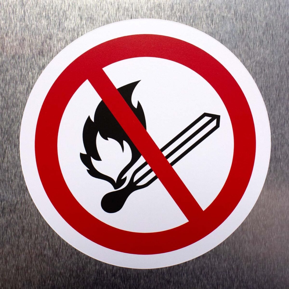 "No Open Flame" Decal – ANSI/ISO P003 (5 Pack)