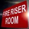"FIRE RISER ROOM" Safety Sign