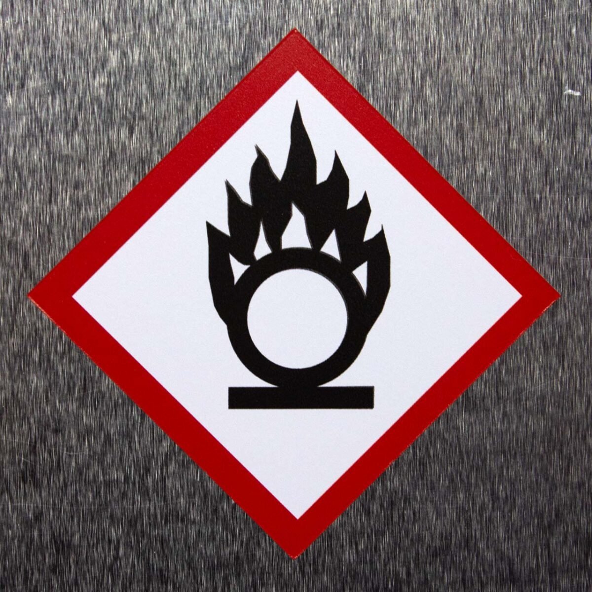 IMG_6220 "Flame Over Circle" GHS Pictogram Label – OSHA/DOT Oxidizer (10 Pack)