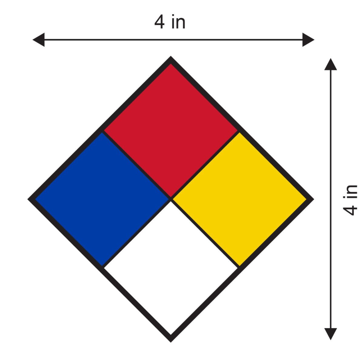 NFPA NFPA 704 "Fire Diamond" Hazard Label – 4" x 4" (10 Pack)
