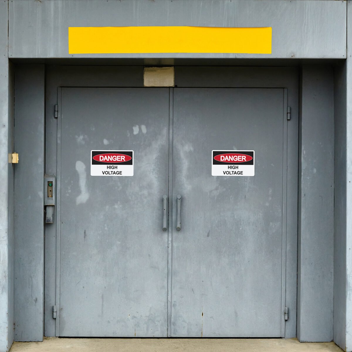 "Danger High Voltage" Decal – ANSI/OSHA Compliant (Pack of 2)