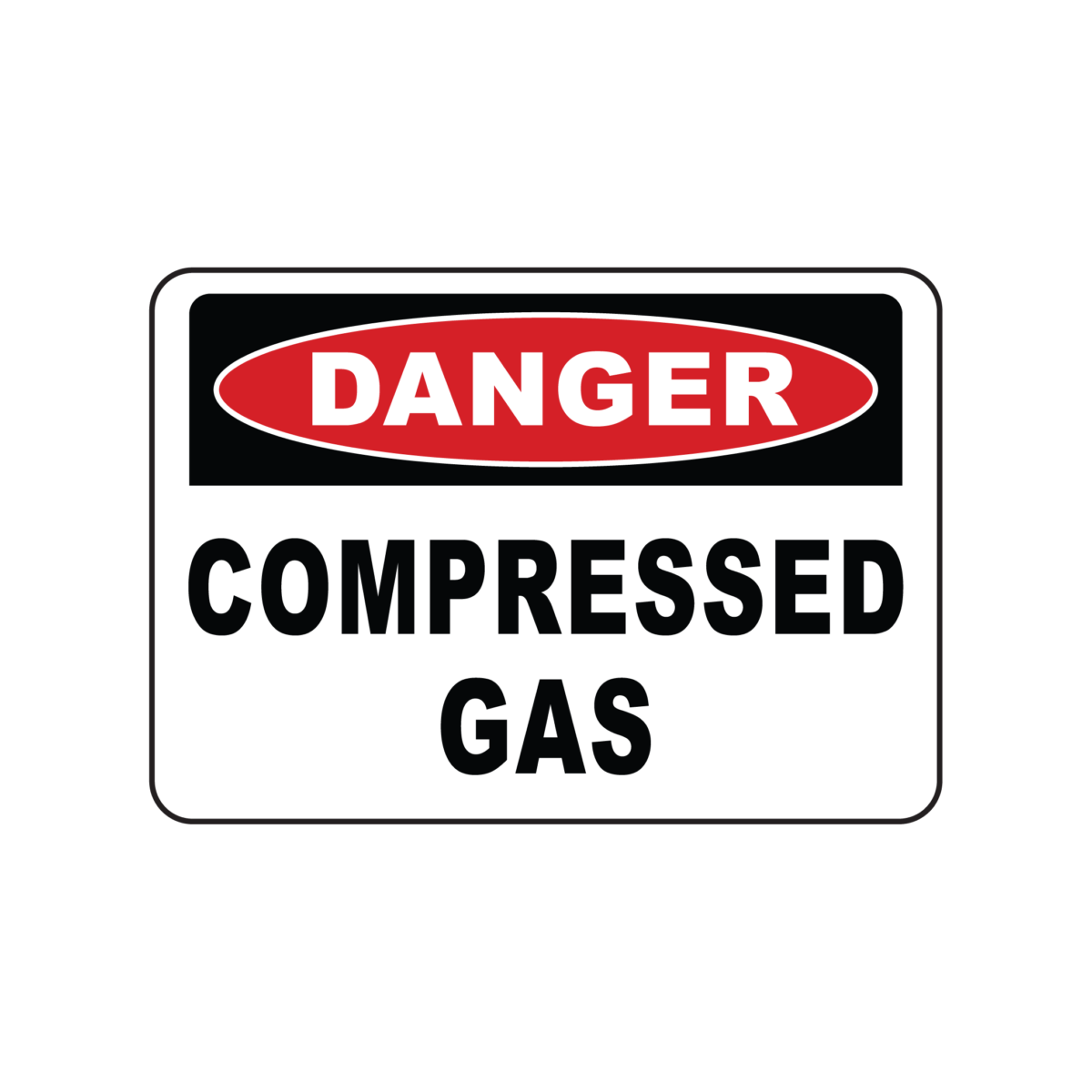 DANGER: COMPRESSED GAS - Safety Sign