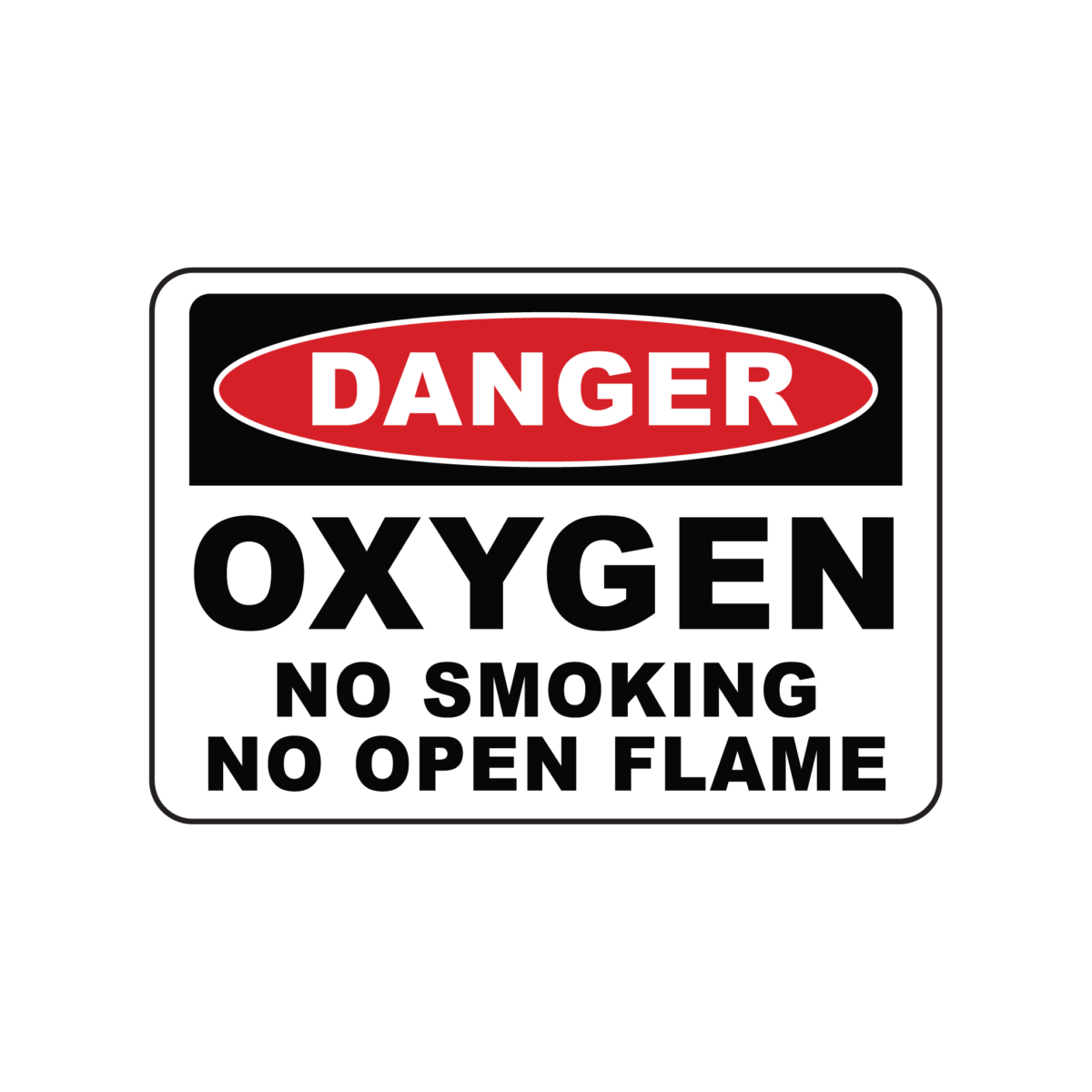 DANGER: OXYGEN – No Smoking / No Open Flame - Safety Sign