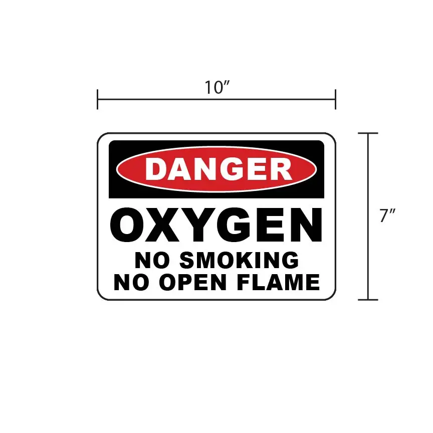 DANGER: OXYGEN – No Smoking / No Open Flame - Safety Sign