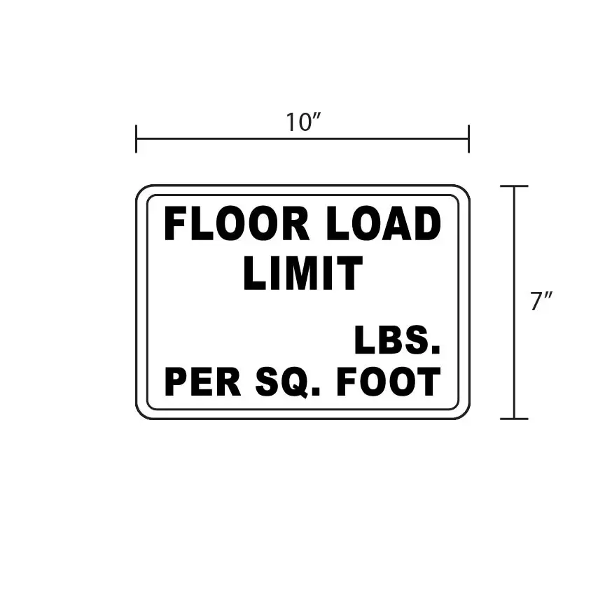 FLOOR LOAD LIMIT - Safety Sign